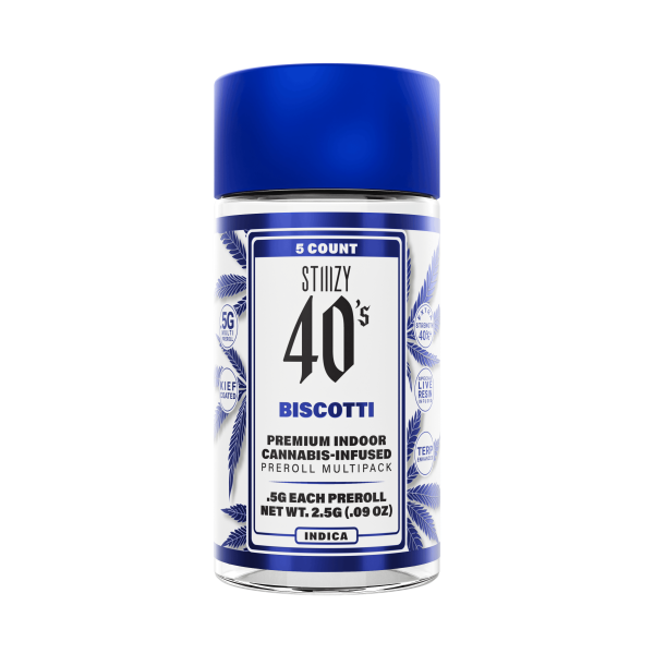 STIIIZY 40's - Preroll 5pk - Biscotti - (I) 2.5g