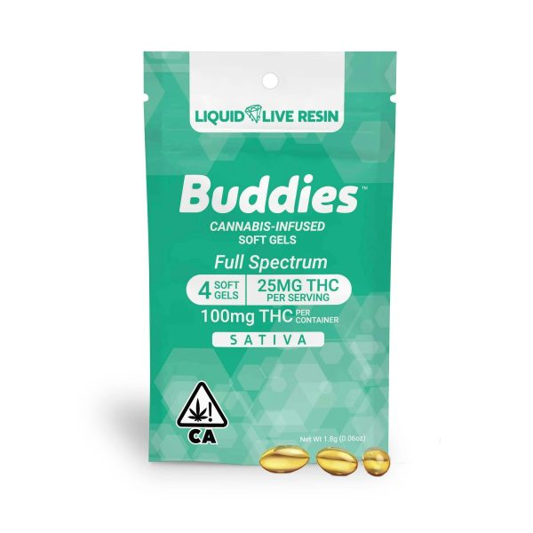 Buddies - Live Resin 25mg Capsule 4pc (S) - 100mg - Image 2