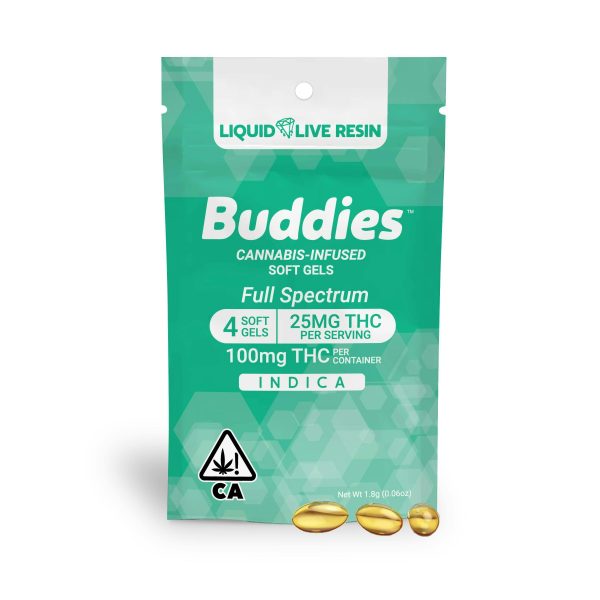 Buddies - Live Resin 25mg Capsule 4pc (I) - 100mg - Image 2