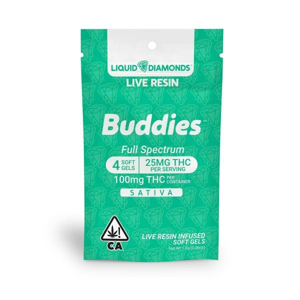 Buddies - Live Resin 25mg Capsule 4pc (S) - 100mg